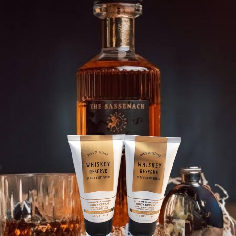 Bath and Body Men's Collection Works "Whiskey Reserve" Body Cream Set